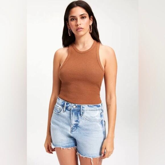 Revolve Good American Rust Waffle Crop Tank Top XXL NWT - Picture 1 of 7